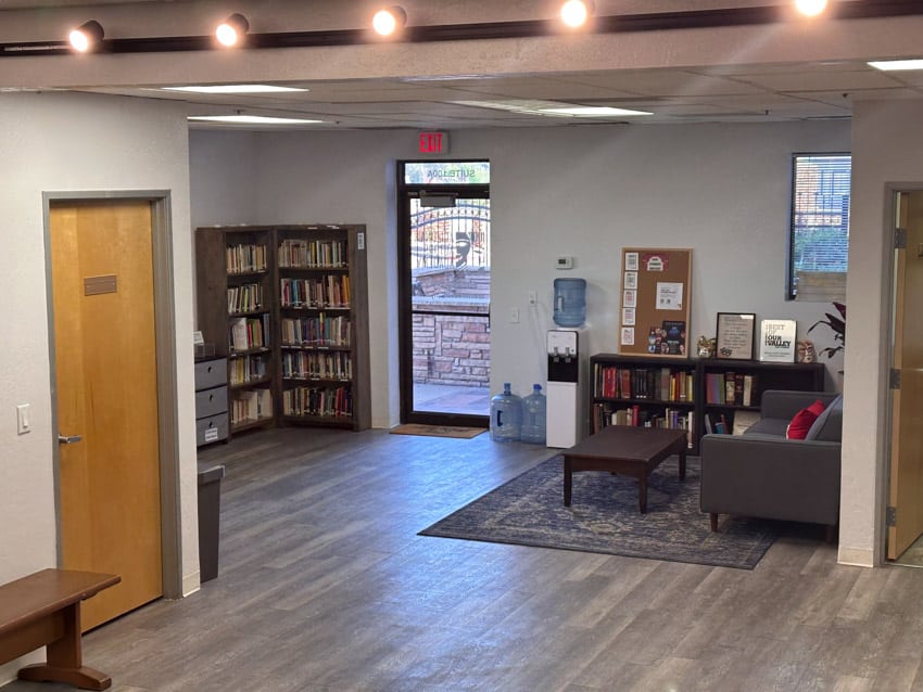 AZAA_Library.Lobby Entrance is on the East Side of the Stone Building